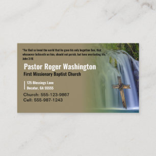 Pastor eller Deacon Kor vattenfall Church C Visitkort