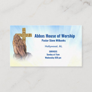 Pastor eller Deacon Praying hand Church Affärskort Visitkort