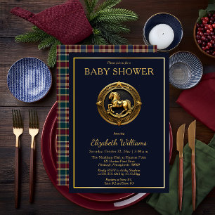 Pastor Equestrian Rocking Horse Play Baby Shower Inbjudningar