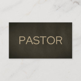 Pastor Faded Black Distress Leather Church Visitkort