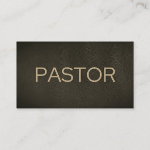 Pastor Faded Black Distress Leather Church Visitkort