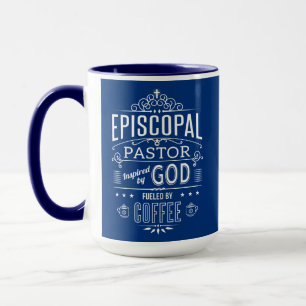 Pastor för episkopal, inspirerad av Gud och kaffe Mugg
