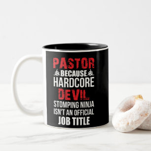 Pastor för Hardcore Djävulen Stomping Ninja Två-Tonad Mugg