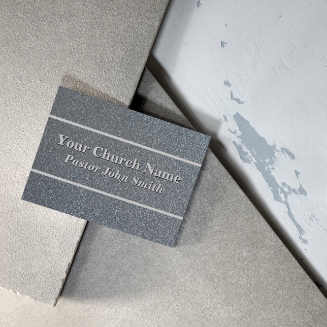 Pastor från kyrkan elegant Glitter Visitkort (Elegant Silver Glitter Church Pastor Business Card)