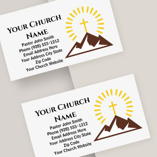 Pastor från Logotypen Guld Kor Sunburst Church Pa Visitkort