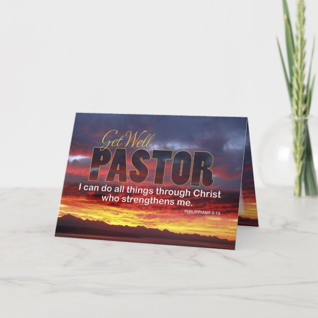 Pastor Get well, Scripture Sunset Kort (Framsida)