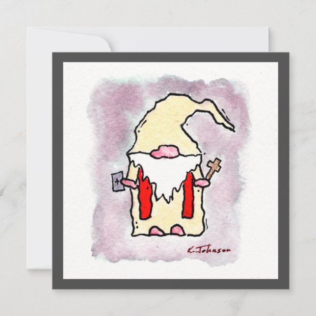 "Pastor Gnome"-hälsningskort Kort (Framsida)