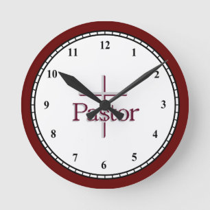 Pastor Grått Kor Round Clock Rund Klocka