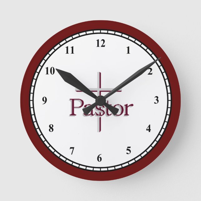 Pastor Grått Kor Round Clock Rund Klocka (Framsida)