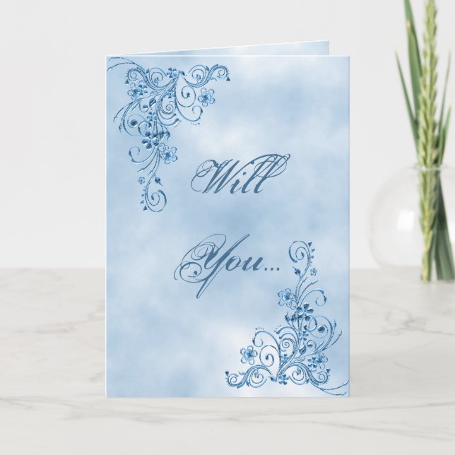 Pastor Greeting Card: Himlar Blue Elegance Kort (Framsida)