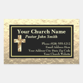 Pastor Guld och Black Business Rektangulärt Klistermärke