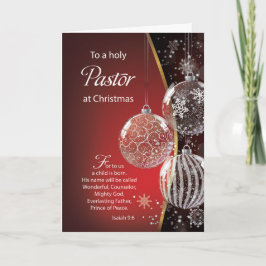 Pastor jul Bible Quote Ornaments Kort