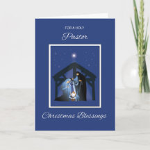 Pastor jul Blessings Manger på Blue