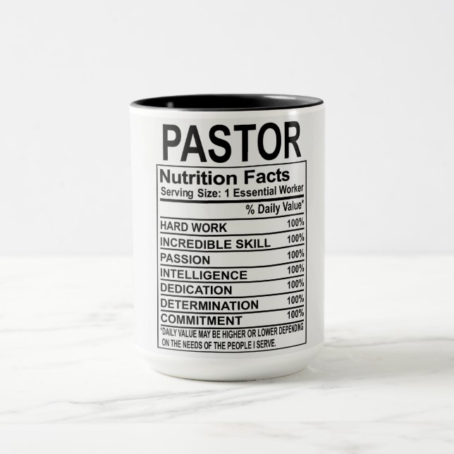 Pastor Nutrition Facts Mugg (Center)