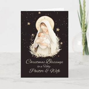 Pastor och frun Jul Blessings Madonna Kort