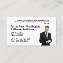 Pastor or eller Deacon Photo Church Affärskort Visitkort