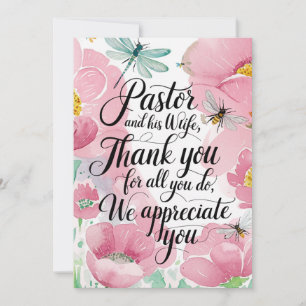 ✝️ Pastor Pastors Hustru Tacksägelsedag årsdag Tack Kort