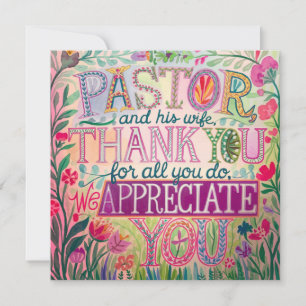 ✝️ Pastor Pastors Hustru Tacksägelsedag årsdag Tack Kort
