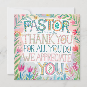 ✝️ Pastor Pastors Hustru Tacksägelsedag Jubileum Tack Kort