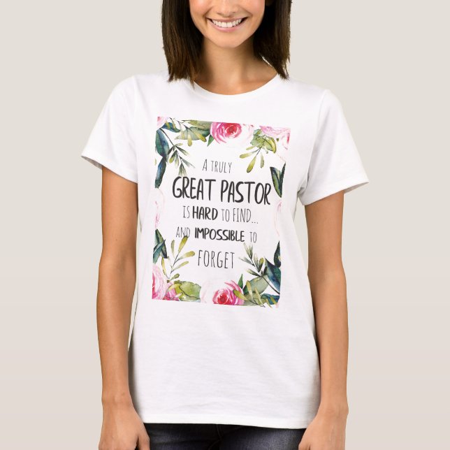 Pastor present Pastorn tack citat T Shirt (Framsida)