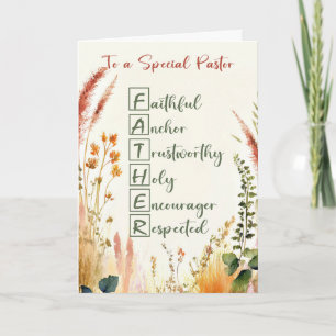Pastor Religiösa Fars dag Acrostic Ord Kort