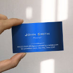 Pastor Royal Blue Metallic Visitkort<br><div class="desc">Affärskortet royal Blue Metall Pastor.</div>