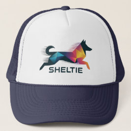 Pastor Shetland poligonal en amarillo y azul Keps