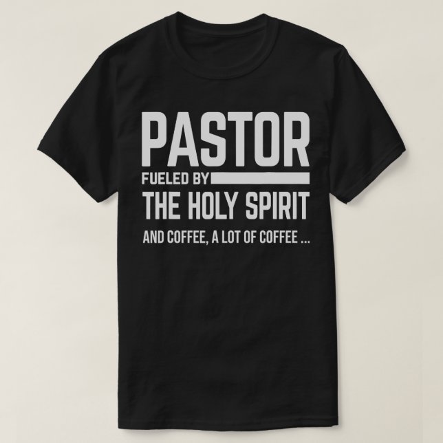 Pastor som drivs av Heliga Spirit och kaffekyrka P T Shirt (Design framsida)