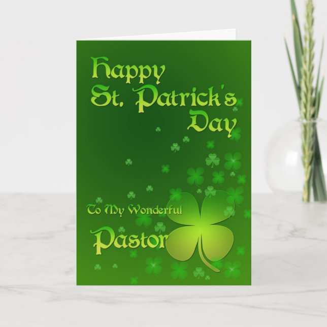 Pastor, St patrick's day-kort för Lycklig Kort (Framsida)