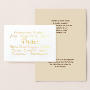 Pastor Tack Folierat Kort
