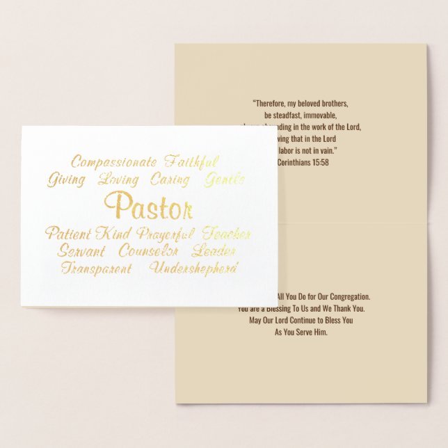 Pastor Tack Folierat Kort (Display)