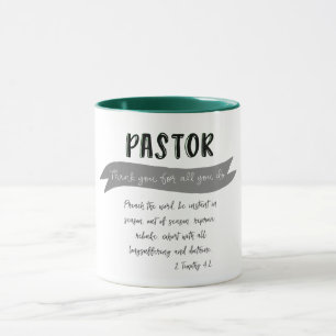 Pastor Tack med Bible Verse Mugg