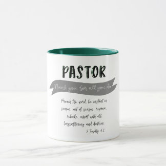 Pastor Tack med Bible Verse Mugg