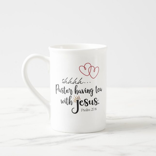 PASTOR TEA MED JESUS Christian Quiet Time Benporslin Mugg (Vänster)