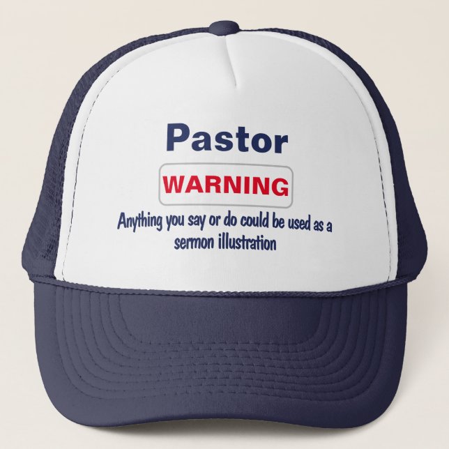 Pastor Warning Humous Baseball Hat Keps (Framsida)