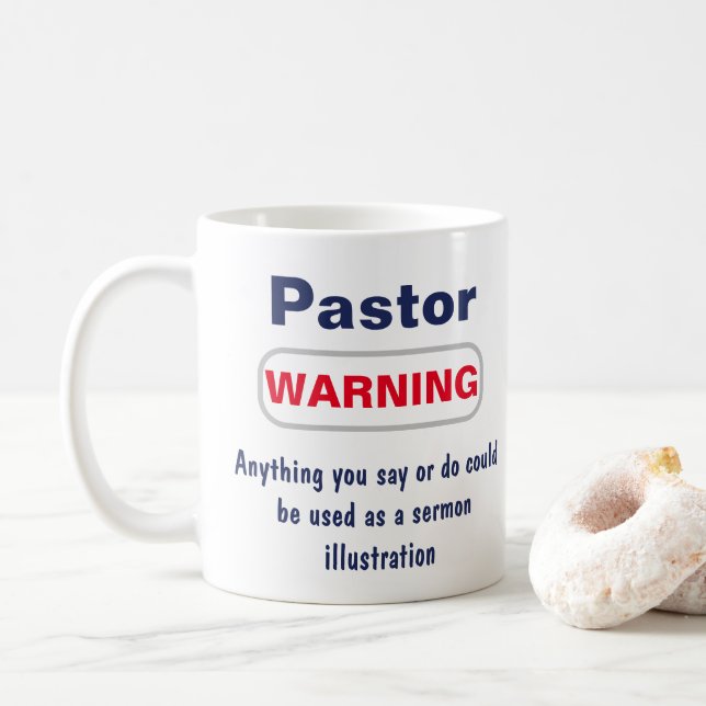 Pastor Warning Humous Mugg (Med munk)