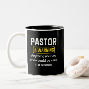 Pastor Warning jag kan sätta dig i en sermon Två-Tonad Mugg