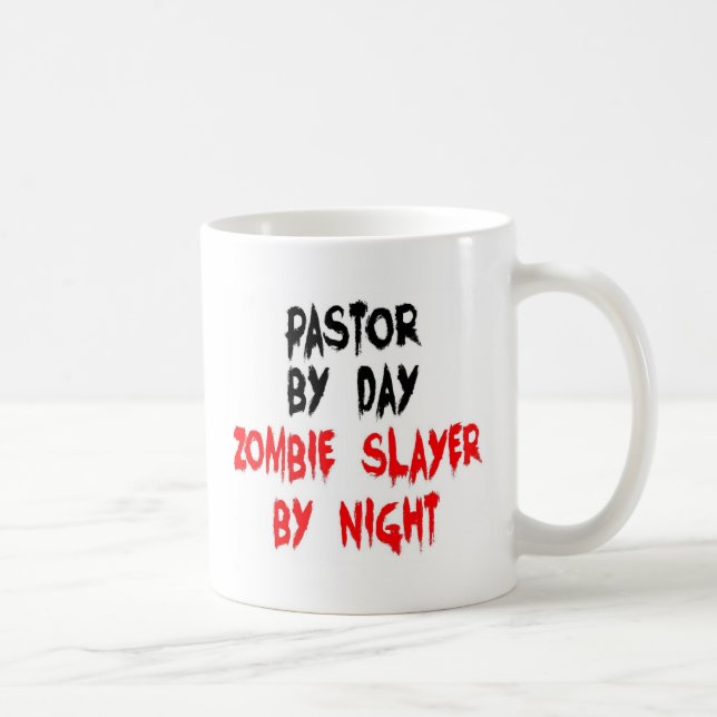 Pastor Zombie Sayer Joke Kaffemugg (Höger)