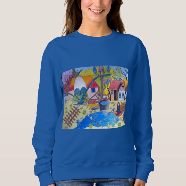 Pastoral bysjöscen t shirt (Framsida)