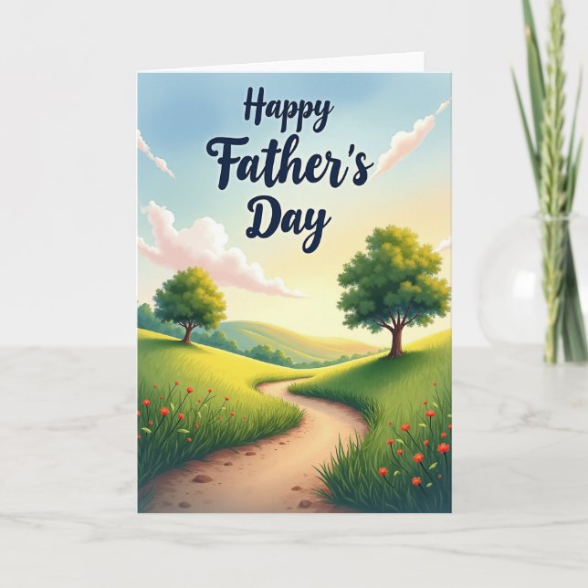 Pastoral Fathers Day Scenisk Kort (Framsida)