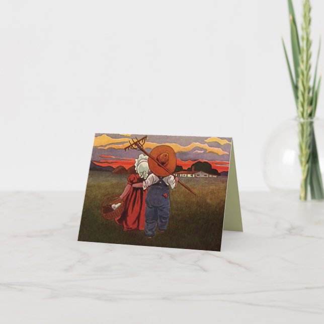Pastoral Home Rural Farm Ranch Valentines kort (Framsida)