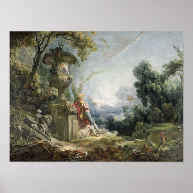 Pastoral Scene eller Young Shepherd i liggande Poster (Framsidan)