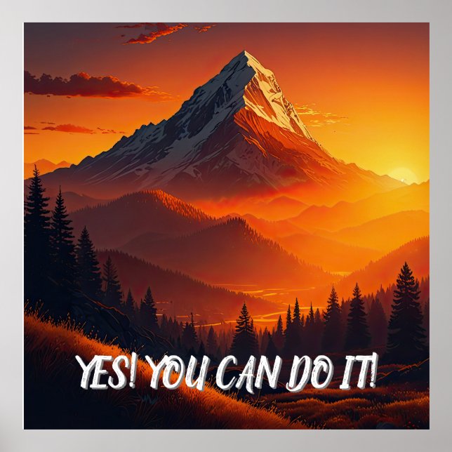 Pastoral Sunset Mountain liggande Poster (Framsidan)