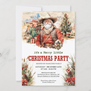 Pastoral vattenfärg vilda western Santa cowboy Inbjudningar