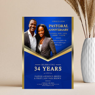 Pastoraljubileum Blå & Guld Ram Kyrka Reklamblad