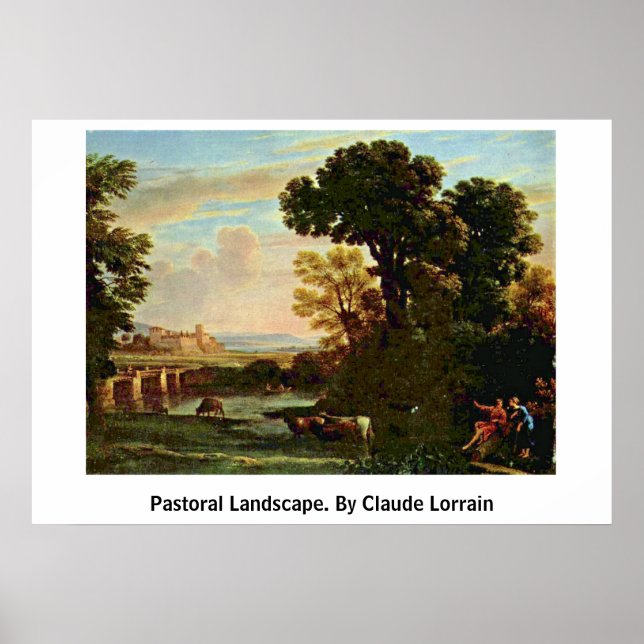 Pastoralt liggande. från Claude Lorrain Poster (Framsidan)