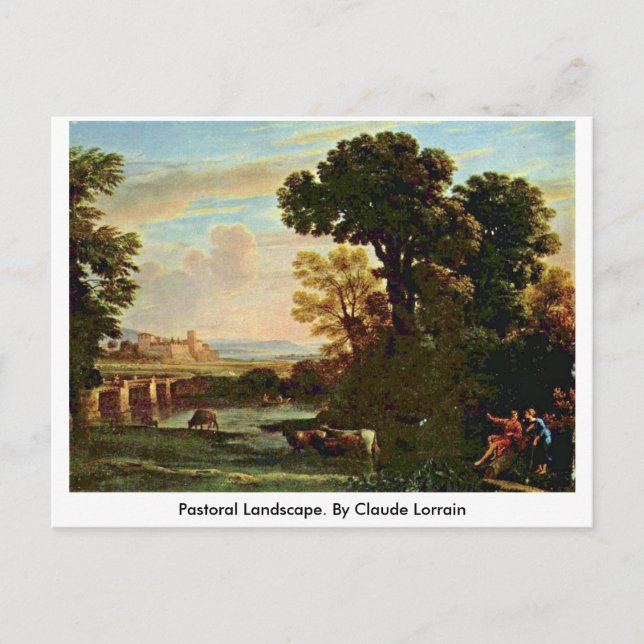 Pastoralt liggande. från Claude Lorrain Vykort (Framsida)