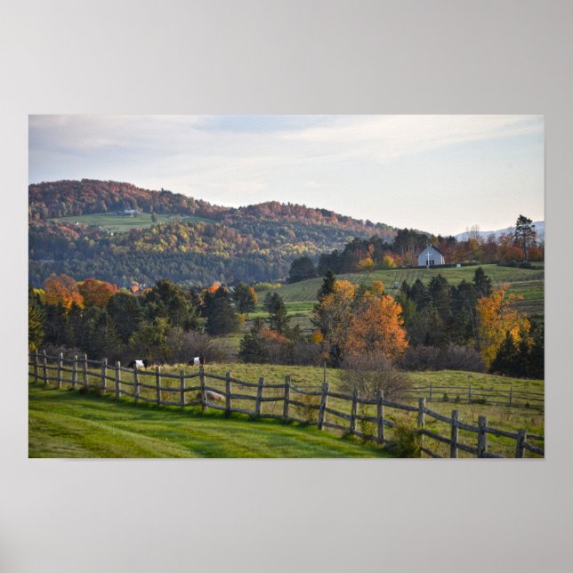 Pastoralt Vermont på hösten Poster (Framsidan)