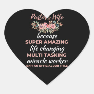 Pastorfrun för att Toppen Life Changing Hjärtformat Klistermärke
