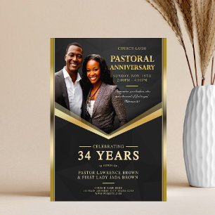 Pastorjubileum Black & Guld Ram Church Reklamblad